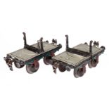 2 Märklin Drehschemelwagen, für Langholzwagen, Spur 1, HL, L je 12,5, Z 2-3
