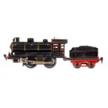 Märklin B-Dampflok R 1021, mit 2A-Tender, Spur 1, Uhrwerk intakt, gealterter Lack, LS, 3