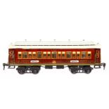 Märklin Schlafwagen 1933 G, Spur 1, Teak HL, 4 AT, 4A Gussräder, mit Inneneinrichtung, Dach mit