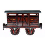 Märklin englischer Viehwagen 2866, Spur 1, uralt, Aufschrift ”GNR”, 2 DT, Dach kleine LS, L 15, Z 2