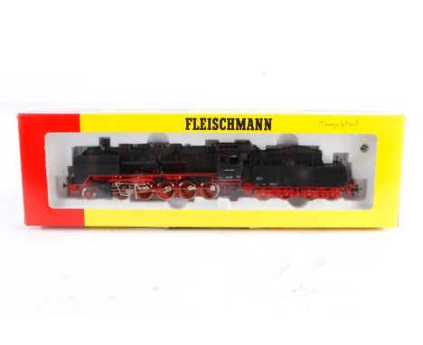 Fleischmann 1-E Schlepptenderlok ”50 008” 4174, Spur H0, schwarz, komplettiert, Alterungsspuren, OK, sonst Z 2-3