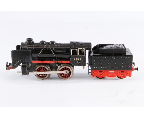 Bub B-Dampflok, Spur 0, Uhrwerk intakt, schwarz, mit Fleischmann Tender, LS, Z 3