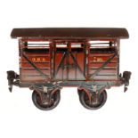Märklin englischer Pferdetransportwagen ”381” 2866 GNR, Spur 1, uralt, HL, mit 2 DTH, leichte