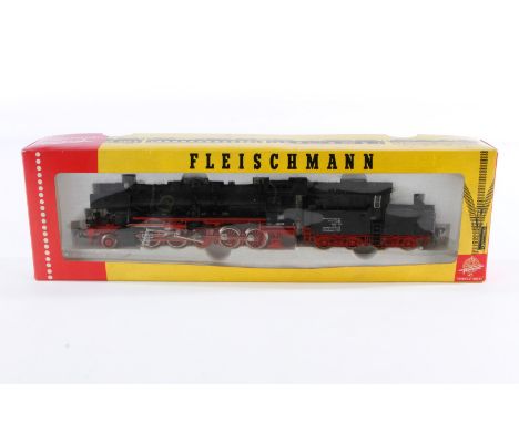 Fleischmann 1-E Schlepptenderlok ”50 058” 1363, Spur H0, schwarz, Alterungsspuren, im tw besch. OK, Z 2-3
