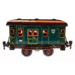 Märklin Postwagen 1822, Spur 1, uralt, HL, mit Inneneinrichtung, querliegender Gaszylinder, 2 DT,