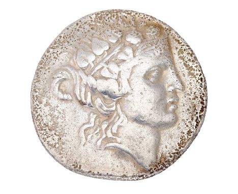 Ancient Greece, Thracian island of Thasos, silver tetradrachm, circa 140BC; obv. ivy-wreathed head of young Dionysos right, r