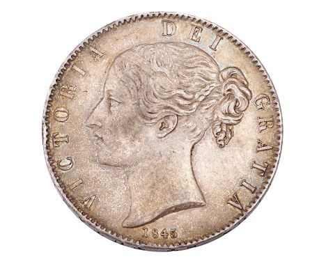 Victoria, Crown 1845, cinquefoil stops, (S.3882), minor edge bruise at 9 o 'clock o/wise Very Fine
