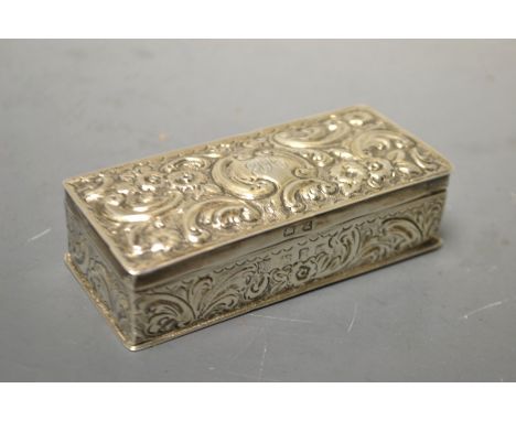 A silver oblong table snuff box, Birmingham 1899