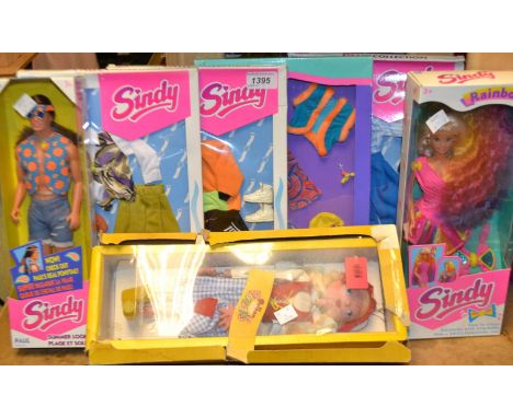 Toys - a Pelham puppet, Cindy dolls and clothing; etc