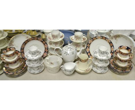 A Royal Albert part tea service; a late Victorian tea service; a Tuscan coffee service.