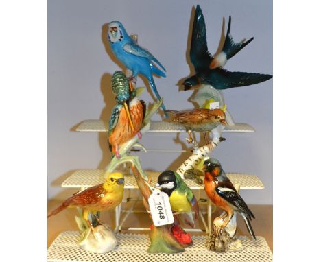 Goebel bird figures- Chaffinch, Yellow Hammer, Nightingale, Budgerigar, etc