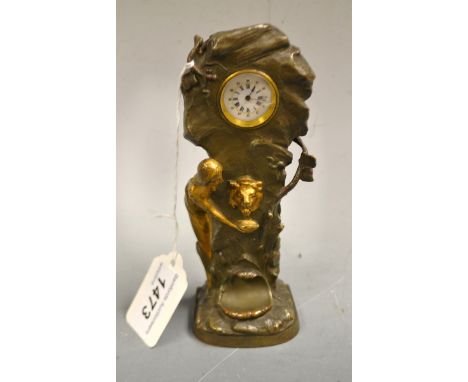An Austrian Art Nouveau style desk clock, 15cm
