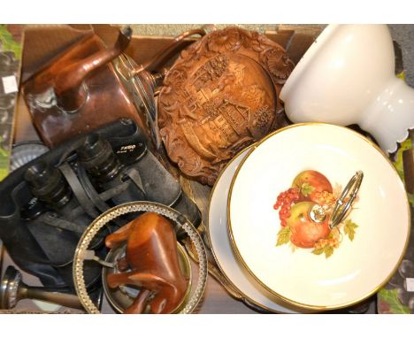Boxes and Objects - a copper kettle, a brass lamp, trays, etc 