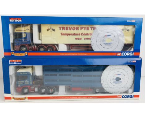 2x Corgi 1:50 HGV Models - CC12919 Scania MacTaggart &amp; CC12922 Scania Trevor Pye - Boxed, P&amp;P Group 2 (£18+VAT for th