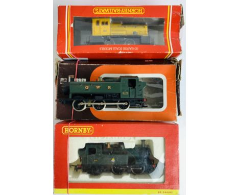 3x OO Gauge Locomotives - 1x Lima GWR 9400 0-6-0, 1x Hornby R2381 14XX BR 1419, 1x Hornby R801 Tilbury Refineries Dock Shunte