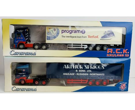 2x Cararama 1:50 HGV Models - Scania Topline Trucks - Boxed, P&amp;P Group 2 (£18+VAT for the first lot and £3+VAT for subseq