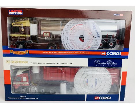 2x Corgi 1:50 HGV Models - CC13222 DAF XF William Nicol &amp; CC13505 Volvo FM Bulk Tipper ED Weetman - Boxed, P&amp;P Group 