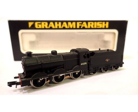 Graham Farish 4F loco 44370 Black, late crest. P&amp;P Group 1 (£14+VAT for the first lot and £1+VAT for subsequent lots) 