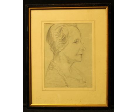 Freud Portrait of a Lady bears signature, pencil drawing, 28cm x 20.5cm 