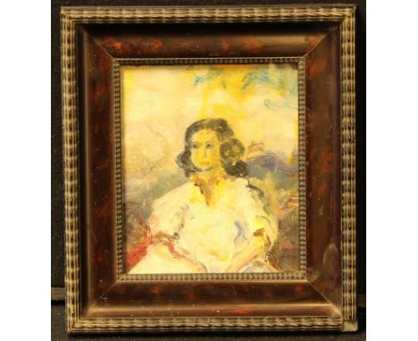 Impressionist School Portrait of a Lady  oil on board, 14cm x 12cm 