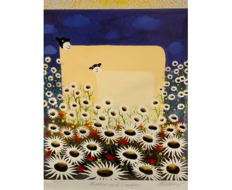 Mackenzie Thorpe, by and after, Mother &amp; Daughter, signed, artist proof edition, 61/85, lithograph print, 51cm x 41cm, ce