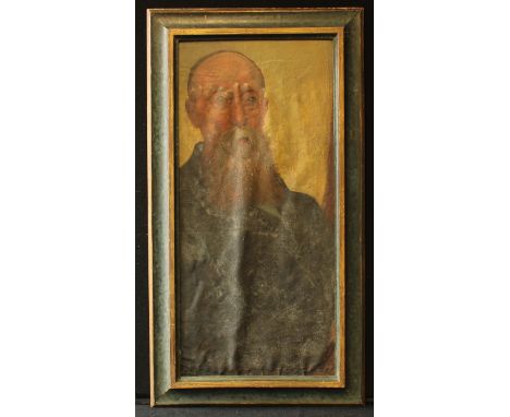English School (20th century) Portrait of a Bearded Gentleman oil on canvas laid on board, 74cm x 35cm 