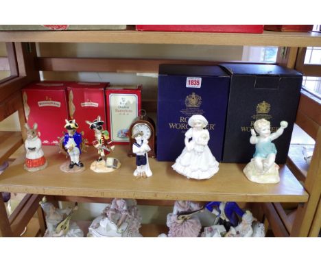 Two Royal Worcester figures, each boxed; together with a Royal Doulton figure of 'Special Friend', HN 3607; and three Royal D