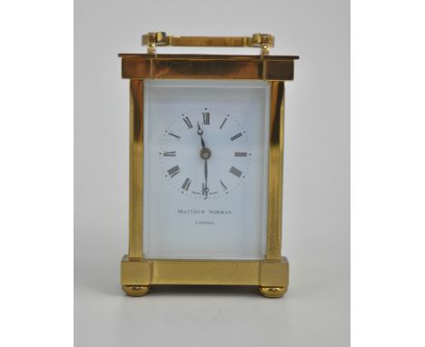 Matt Norman, brass cased carriage clock, (new).