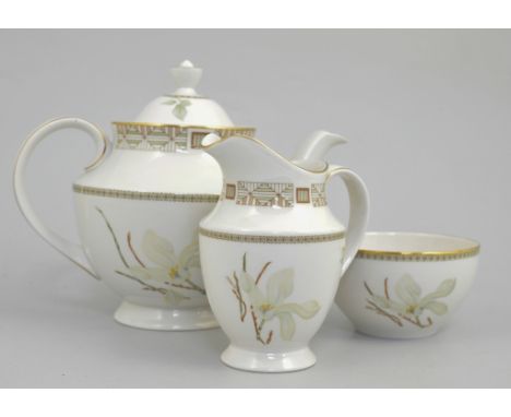 Royal Doulton dinner and tea service, "White Nile" pattern TC1122, 68 pieces.