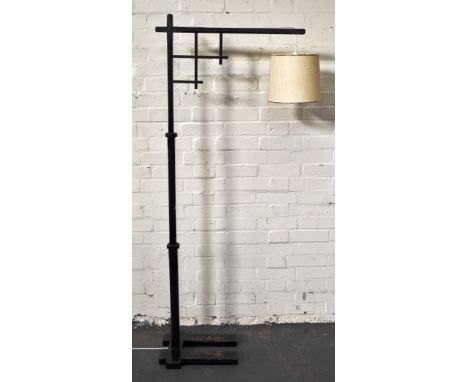 Japanese black painted and lacquered standard lamp, height 174cms.