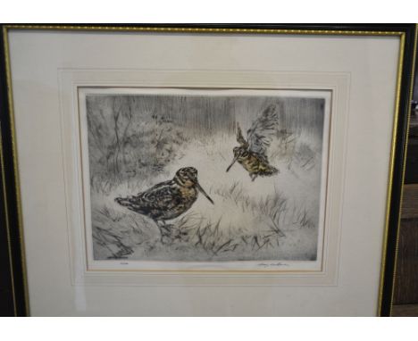 Henry Wilkinson, 1914 onwards, EnglandWOODCOCK IN A LANDSCAPELimited edition number 16 from 150, signed in pencil, 27 x 36 cm
