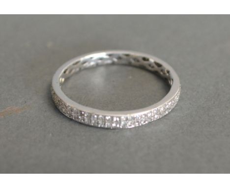 A 9ct White Gold Diamond Full Eternity Ring (one stone missing)