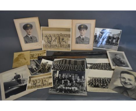 A First World War Bayonet with Leather Scabbard, together with a collection of Second World War Photographs, Royal Airforce