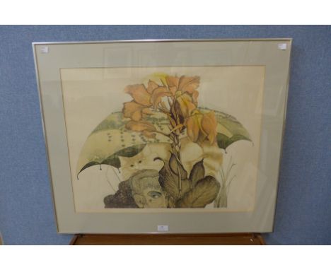 A signed Barbara Robertson limited edition print, Very Sunday, framed 