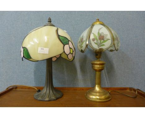 A Tiffany style table lamp and one other 