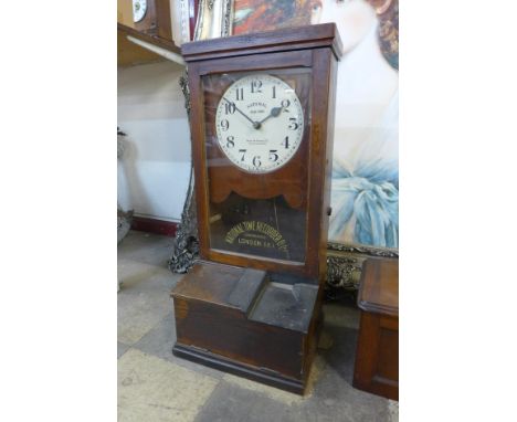 A late 19th/early 20th Century National Electric oak time recorder 