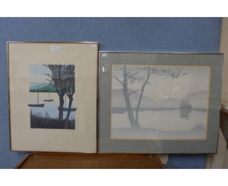 Four signed limited edition prints;  Michael Sibthorp - November Moon, Linda Hill - Evening Moon, Thomas Kruger - Morning Lig