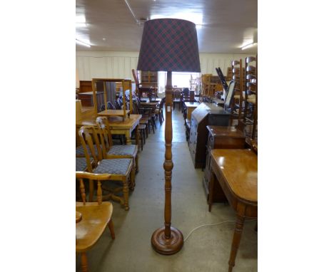 An elm standard lamp 
