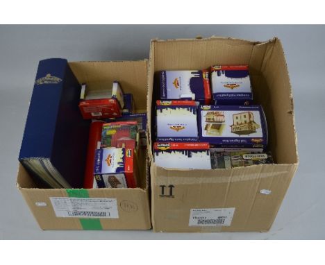 A QUANTITY OF BOXED BACHMANN AND HORNBY SKALEDALE OO GAUGE LINESIDE BUILDINGS, assorted Signal boxes, Engine shed etc, includ