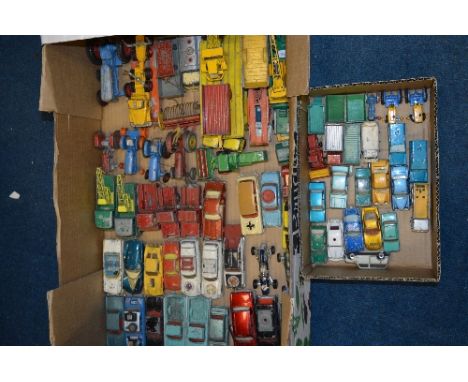 A QUANTITY OF UNBOXED AND ASSORTED PLAYWORN DIECAST VEHICLES, to include Dinky Toys Chevrolet E1 Camino Pick-Up, No.449, Corg