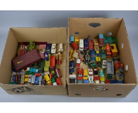 A QUANTITY OF UNBOXED AND ASSORTED PLAYWORN DIECAST VEHICLES, to include several film and T.V related vehicles including Corg