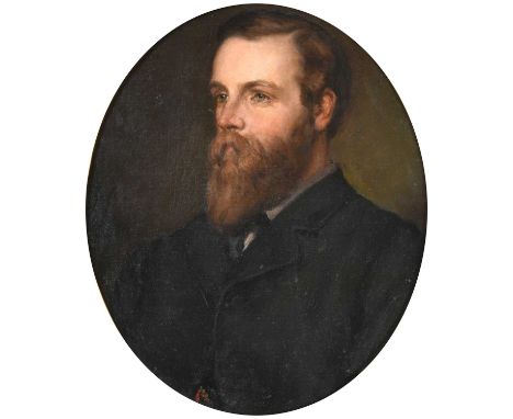 British School (19th century)Portrait of a bearded gentleman, head and shoulders wearing a black jacket Portrait of a lady, h