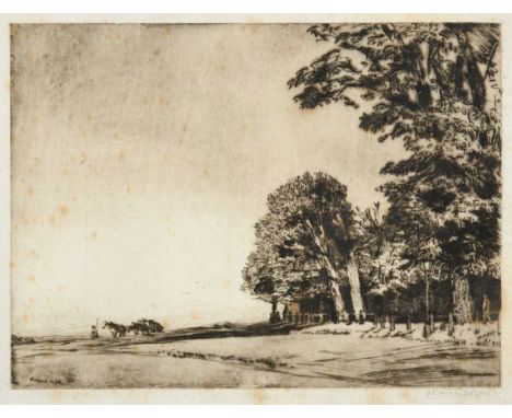 Sir David Muirhead Bone HRSA, HRSW, HRWS, HRIBA, IS, NEAC (1876-1953) Scottish "Hampstead Heath"Signed in pencil, etching, to