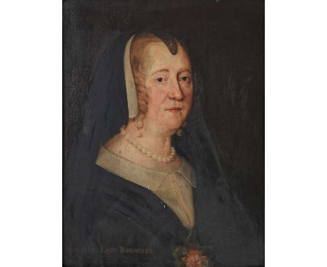 Attributed to Remigius Leemput (1607-1675) Flemish Portrait of Frances, Lady Robartes, half-length, wearing mourning dressIns