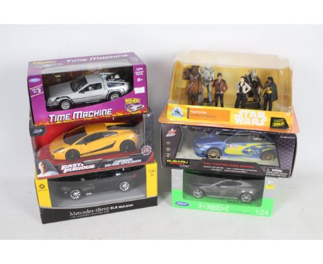 Welly - Jada - Nex - Disney - 6 boxed models including Mercedes Benz SLR McLaren in 1:24 scale, Fast &amp; Furious Lamborghin