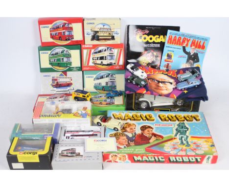 Corgi - Joal - Bburago - Merit - A collection of 13 boxed vehicles, 7 loose models, 2 x comedy show programmes, a Harry Hill 