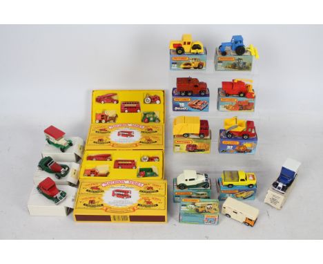 Matchbox - 13 individual boxed models and 2 Anniversary sets of five models. Includes Bedford Horsebox # 40, Ford Tractor &am
