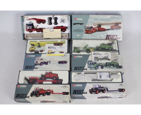 Corgi Heavy Haulage - A grouping of six boxed Corgi Heavy Haulage Limited Edition vehicles. Lot includes CC11802 Leyland DAF 