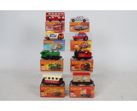 Matchbox - Superfast - 8 boxed vehicles including Mini-Ha-Ha # 14, Rolls Royce Silver Shadow # 39, GWR Pannier Tank engine # 