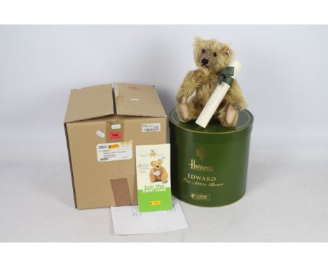 Steiff - Harrods - A limited edition Steiff Edward The Attic Collection Bear. He is a blonde mohair fully jointed bear with g